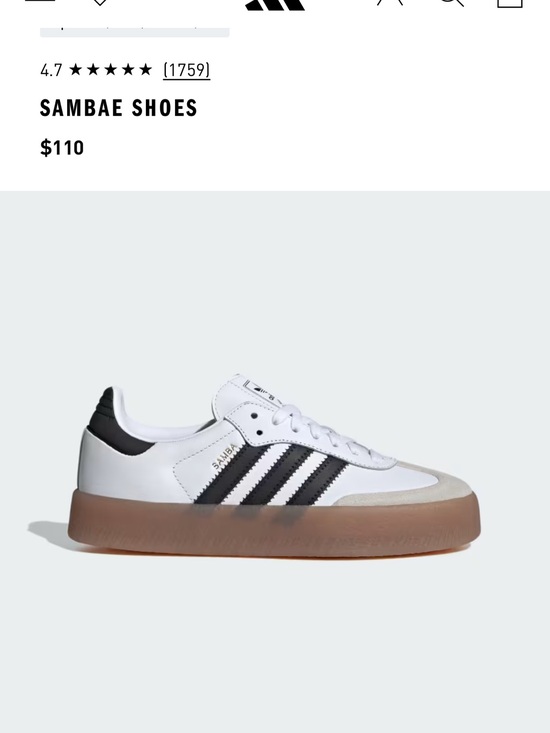 adidas Shoes - adidas womans Sambae Sneakers — White, Black, Gum